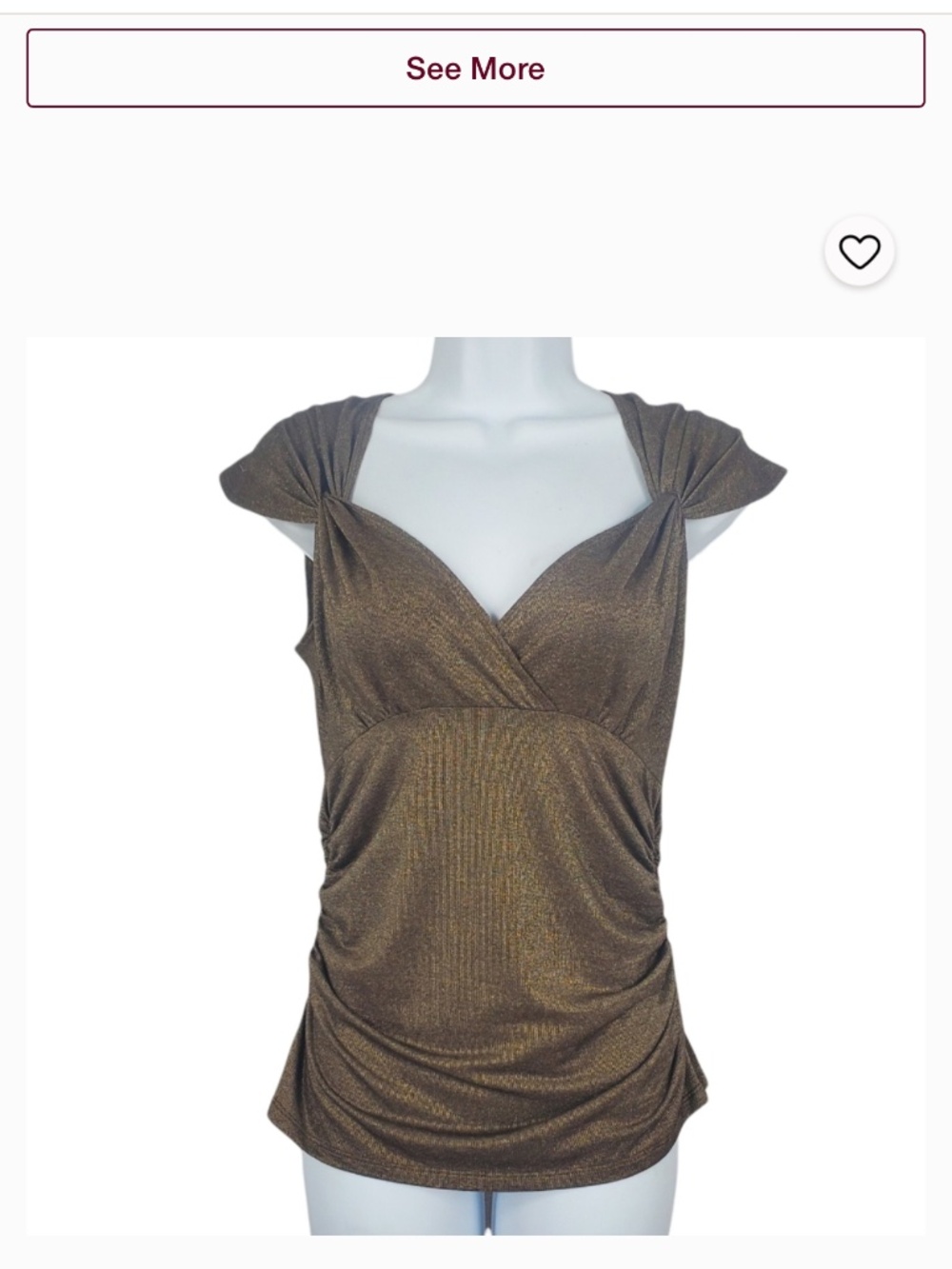 Cache, vintage Y2K- era top made of glam gold lame’ size M